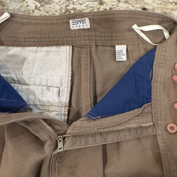 Vintage 90’s Esprit tan 100% Cotton skirt with cool buckle size 11/12 P1.2 - Picture 10 of 16